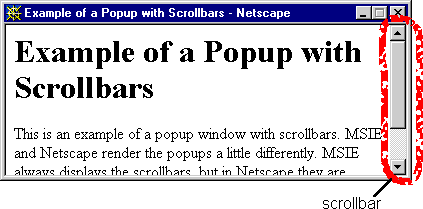 scrollbar in a popup window
