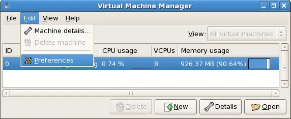 Modifying Virtual Machine Preferences