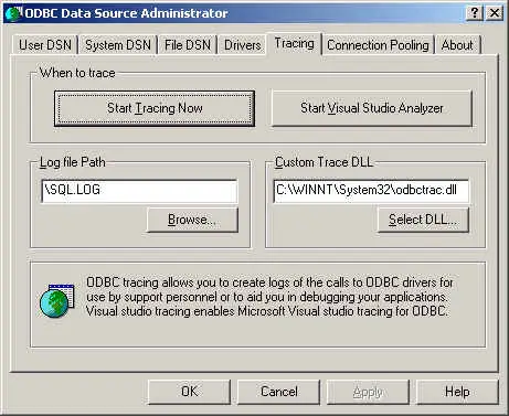 ODBC Tracing
                  Tab