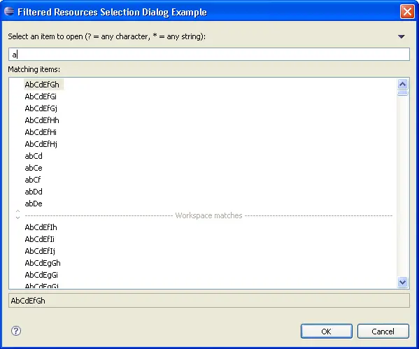 Image of a simple search dialog