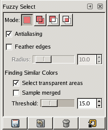 Tool Options for the Magic Wand tool