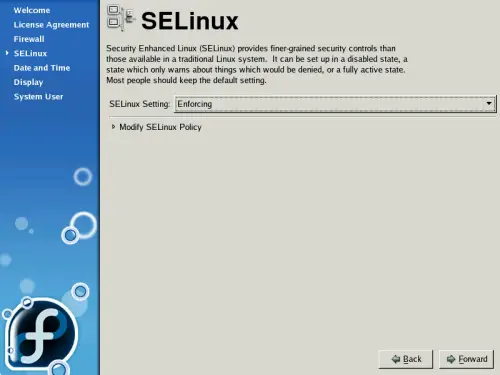 
	    SELinux screen.
	  