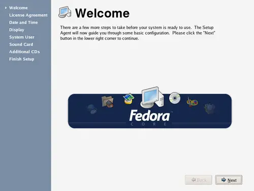 
	  Welcome screen.
        