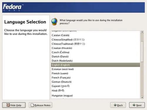 
	    Language selection screen.
	  