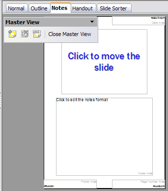 Notes Master View