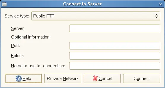Connect to Server dialog box