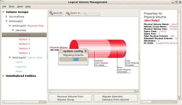 Migrating extents in progress