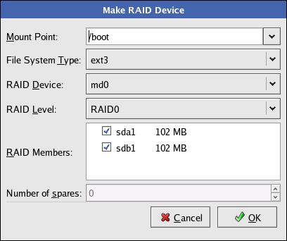 Making a RAID Device and Assigning a Mount Point