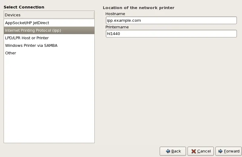 Adding an IPP Printer