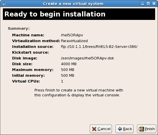 The final virt-manager screen