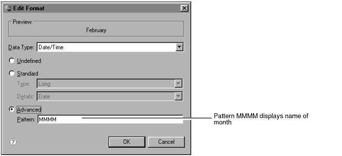Figure 16-10 Editing the format of a date