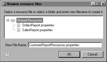 Figure 21-3 Browse Resource Files showing a new resource file