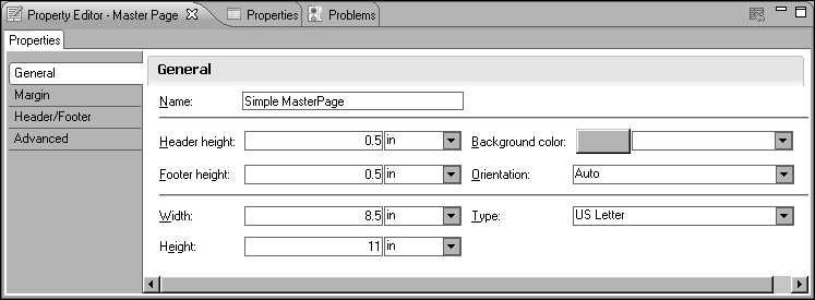 Figure 18-1 Master page properties in Property Editor