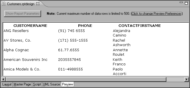 Figure 1-21 Data sorted by customer name
