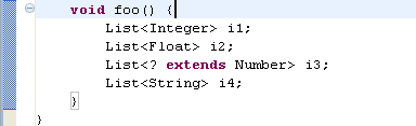 Example with four different parameterized instantiations of List