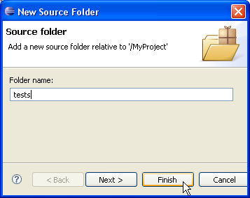 New Source Folder dialog