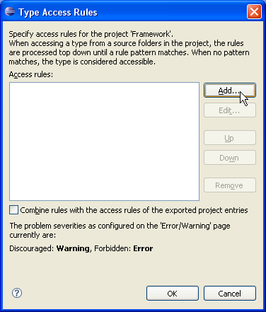 Type Access Rules dialog