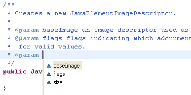 Content assist for Javadoc comments