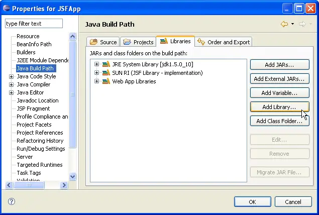 Fig 1. Add Library from Java Build Path