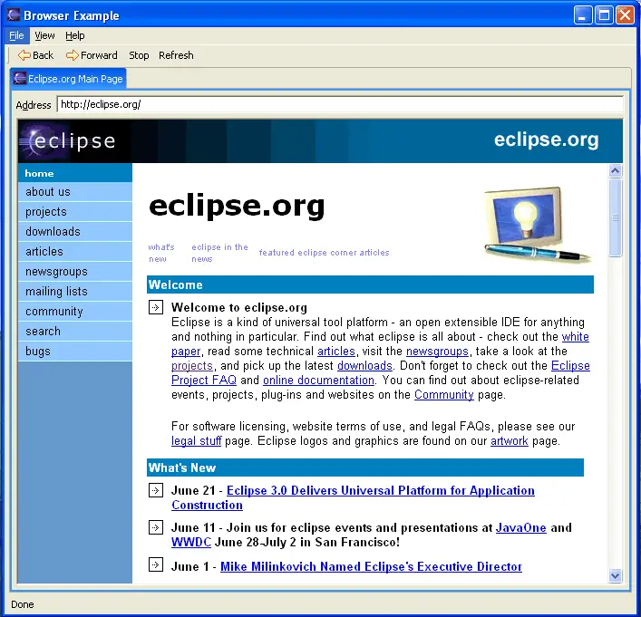 Browser Example Window