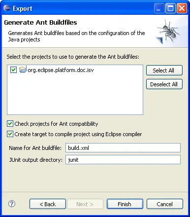 ant buildfile export
