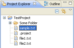 Two views with tabs, project explorer view active