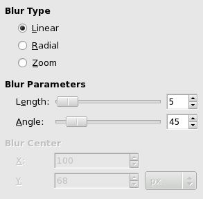 Motion Blur filter options