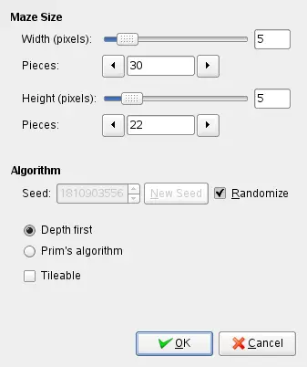 Maze filter options
