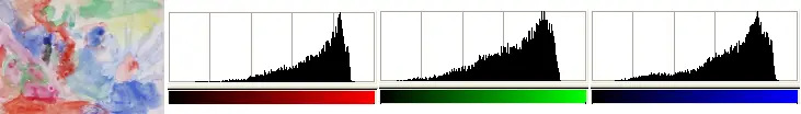The original layer and its histograms