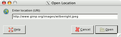 The Open Location dialog window