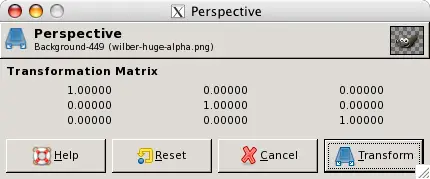 The dialog window of the Perspective tool