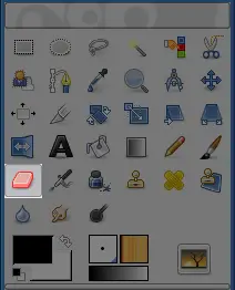 Eraser tool icon in the Toolbox