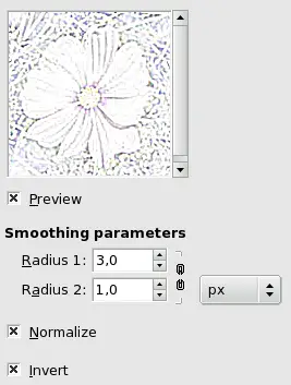 Gaussian Difference filter options