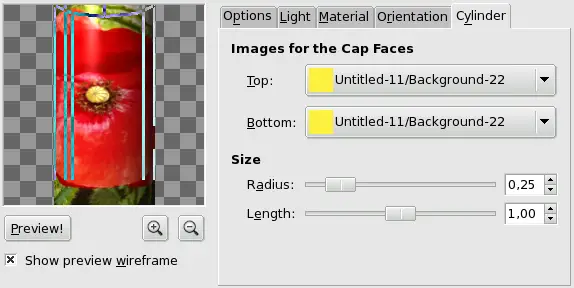 Cylinder tab options