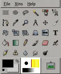 Active tool indicator area