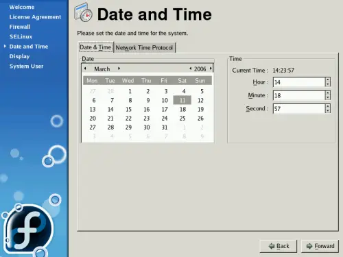 
	    Date and time screen.
	  
