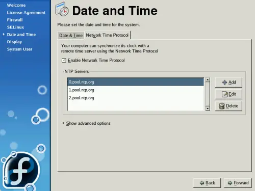
	    Date and time screen.
	  