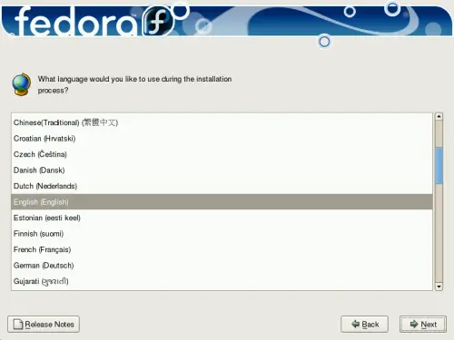 
	    Language selection screen.
	  