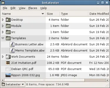 Your Home Folder displayed in a list view.