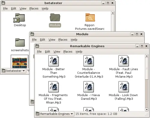 Three Folders Opened in Spatial Mode.