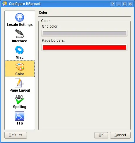 Color Configuration.