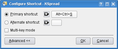 Advanced shortcut configuration