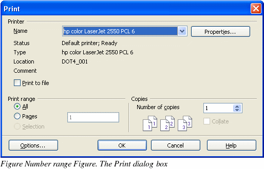 OpenOffice Writer - printing using the Print