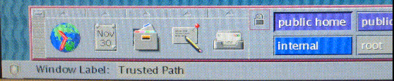 Screen shows the trusted stripe without the trusted symbol and with a label of Trusted Path.