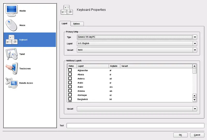 OpenSUSE 10.3 StartUp Setting Up Keyboard and Mouse