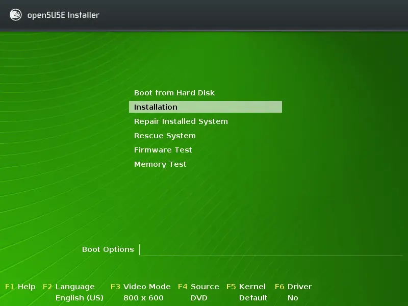 OpenSUSE 11.1 StartUp The Boot Screen