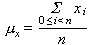 sum( [ x[i] for i in range(n) ] )/ n