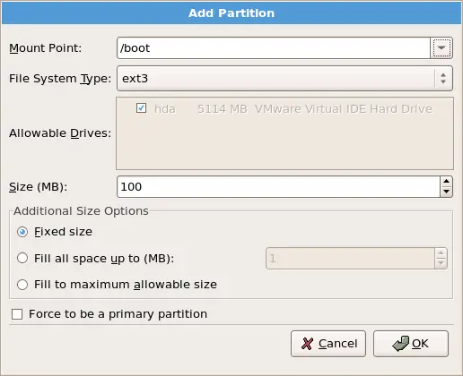 Creating a New Partition