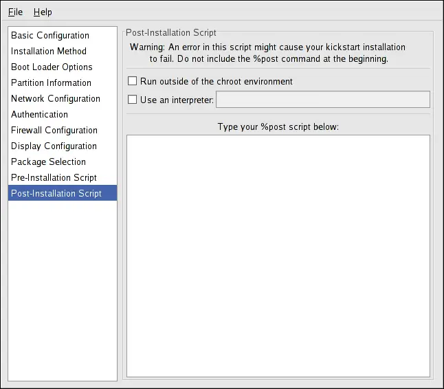 Post-Installation Script