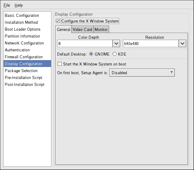 X Configuration - General